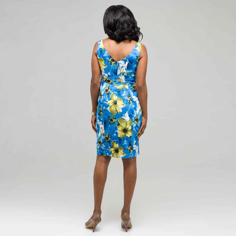 Floral V-Neck Dress, Pool Multi, large image number 1